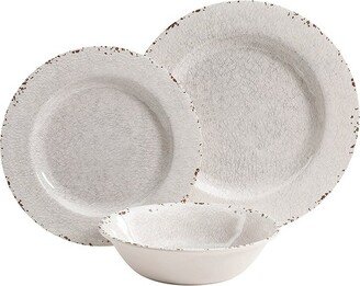 Studio California Melamine Mauna 12 Piece Dinnerware Set in White