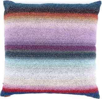 Striped-Pattern Knitted Cushion