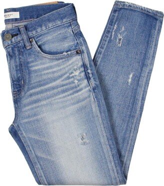 Womens Denim Distressed Skinny Jeans-AA