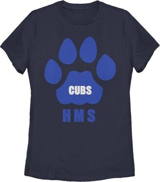 Women's Stranger Things Hawkins Middle School Cubs Logo T-Shirt - Navy Blue - Large