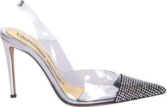 Amber Crystal-Embellished Slingback Pumps