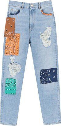 'california' patchwork jeans-AC