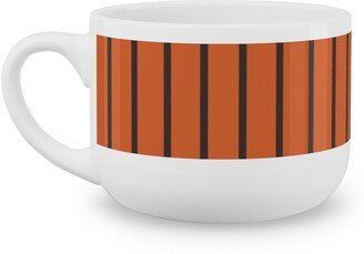 Mugs: Halloween Stripes Latte Mug, White, 25Oz, Orange