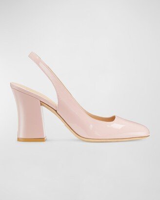 Curveblock Patent Slingback Pumps