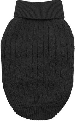 Doggie Design Dog Cable Knit 100% Cotton Sweater - Jet Black (3X-Large)