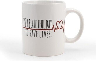 Surreal Entertainment Greys Anatomy Derek Coffee Mug | It's A Beautiful Day To Save Lives | 16 Ounces