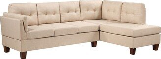 TONWIN Linen Modern Sectional Sofa with Right Facing Chaise