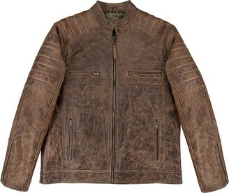 Lastwolf Death Valley Racer Leather Jacket- Brown