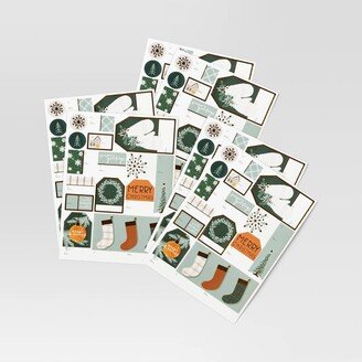 90ct Peel & Stick Christmas Gift Tag Green/White/Brown - Wondershop™