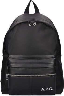 Technical canvas & faux leather backpack