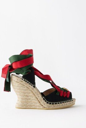 95 Canvas Wrap Espadrille Wedge Sandals