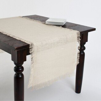 Saro Lifestyle Fringed Jute Tablecloth Or Runner, 20 x 70