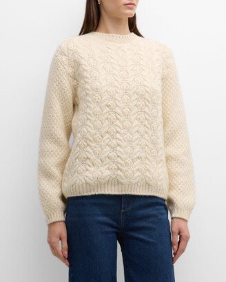 Cashmere-Blend Cable-Knit Sweater