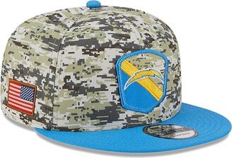 Men's Camo, Powder Blue Los Angeles Chargers 2023 Salute To Service 9FIFTY Snapback Hat - Camo, Powder Blue