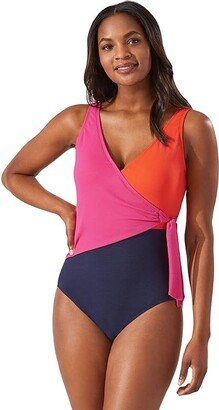 Island Cays Color-Block One-Piece (Passion Pink) Women's Swimsuits One Piece