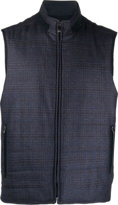 Checked Zipped Gillet