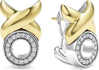 Embrace XO Pavé Diamond Omega Earrings