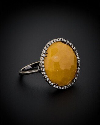 14K 12.40 Ct. Tw. Diamond & Yellow Jasper Ring