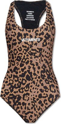 Leopard Printed One Piece Swimsuit