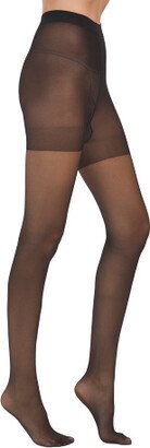 2pk Satin Sheer Control Top Pantyhose Tights With Shadow Toe for Women