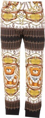 Teddy Bear-Printed Elasticated Waistband Track Pants