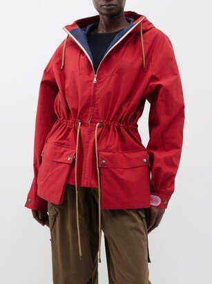 Hooded Drawcord-waist Waxed-cotton Parka