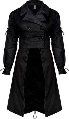 Balletto Athleisure Couture Trench Coat With Detachable Skirt Nero Black