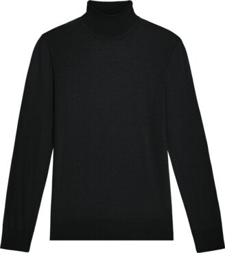 Women’s Regenerative Merino Wool Turtleneck Sweater — black XXS