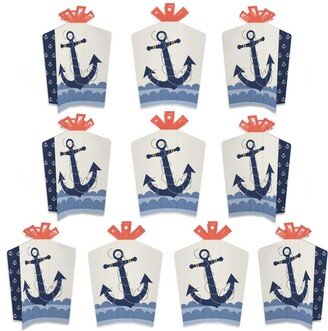 Big Dot Of Happiness Ahoy - Nautical - Table Decor - Party Fold & Flare Centerpieces - 10 Ct