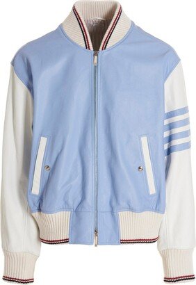 4 Bar Striped Zipped Bomber Jacket