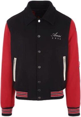 Lunar New Year Bones Buttoned Bomber Jacket