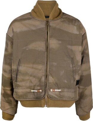 Camouflage-Print Bomber Jacket