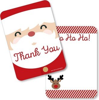 Big Dot of Happiness Jolly Santa Claus - Shaped Thank You Cards - Christmas Party Shaped Thank You Cards with Envelopes - Set of 12