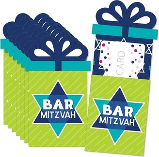 Big Dot of Happiness Blue Bar Mitzvah - Boy Party Money and Gift Card Sleeves - Nifty Gifty Card Holders - Set of 8