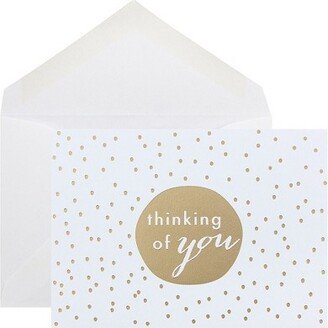 JAM Paper & Envelope JAM Paper Blank Greeting Cards Set Thinking of You Gold Tiny Dot 10/Pack D41111NGLMB