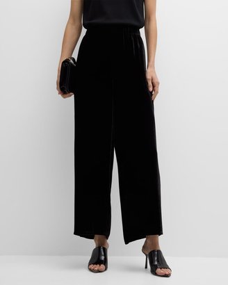 Wide-Leg Velvet Pants