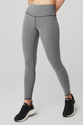 High-Waist Micro Houndstooth Legging in White/Black, Size: 2XS |