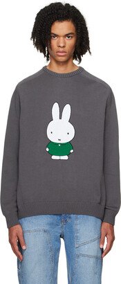 Gray Miffy Embroidered Sweater