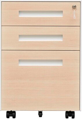 unbrand Modern Mobile Steel File Cabinet with 3 Drawer and Lock