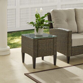 Crosley Furniture Rockport Outdoor Wicker Side Table - 20x20x22.25