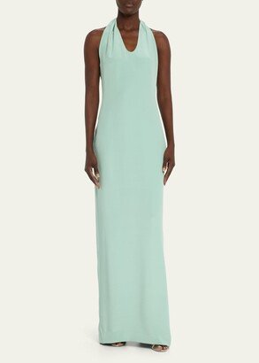 Kerolynn Silk Halter Maxi Dress