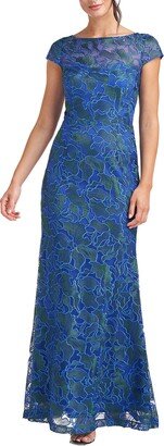 Womens Embroidered Lace Maxi Dress