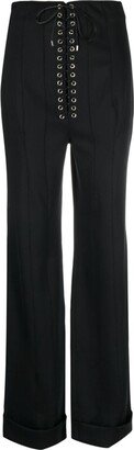 Tie-Fastening High-Waisted Trousers