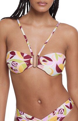 Abstract Print Bandeau Bikini Top