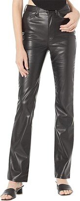 Heston Vegan Leather High-Rise Straight Leg (Noir) Women's Casual Pants