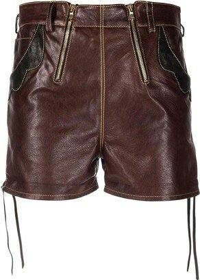 high-waisted leather short-AA