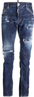 Indigo Blue Stretch-cotton Denim Jeans-AB