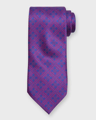 Men's Geometric-Print Silk Tie-AG