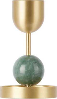 BLACK BLAZE Gold & Green Fountain Candle Holder