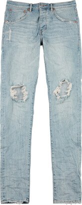 Brand Distressed Slim-leg Jeans-AD